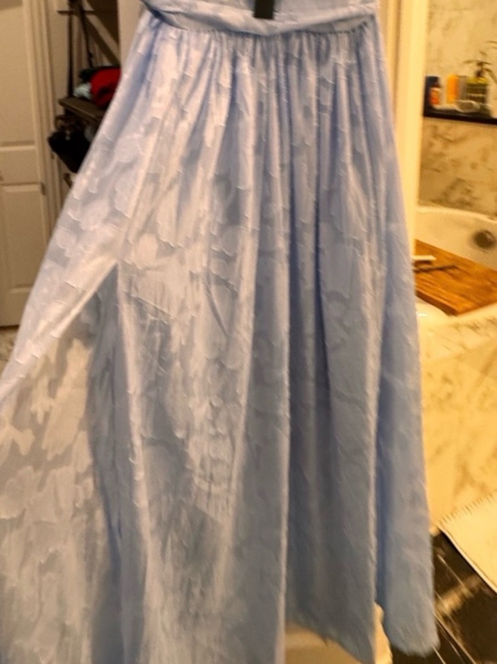 Lulu's Light Blue V-Neck Maxi Dress